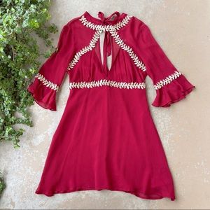 For Love and Lemons Lille Burgundy Red Mini Dress